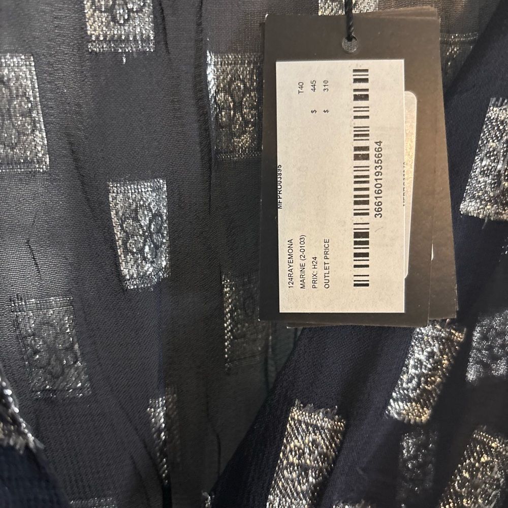Maje Navy Asymmetrical Dress size 40 us 8 NWOT - Picture 7 of 8